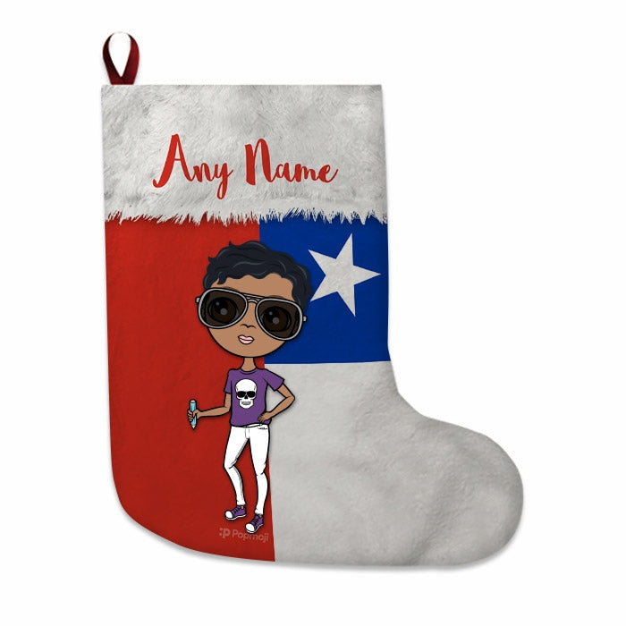 Boys Personalized Christmas Stocking - Chilean Flag - Image 2
