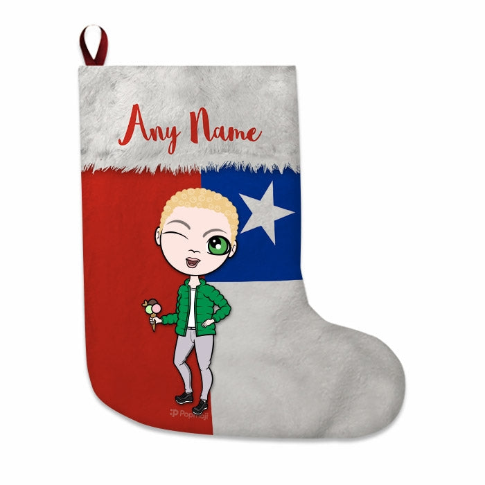 Boys Personalized Christmas Stocking - Chilean Flag - Image 3