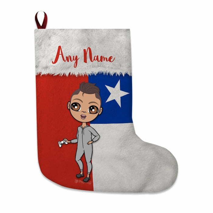 Boys Personalized Christmas Stocking - Chilean Flag - Image 4