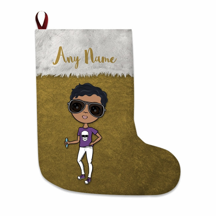 Boys Personalized Christmas Stocking - Classic Gold - Image 2