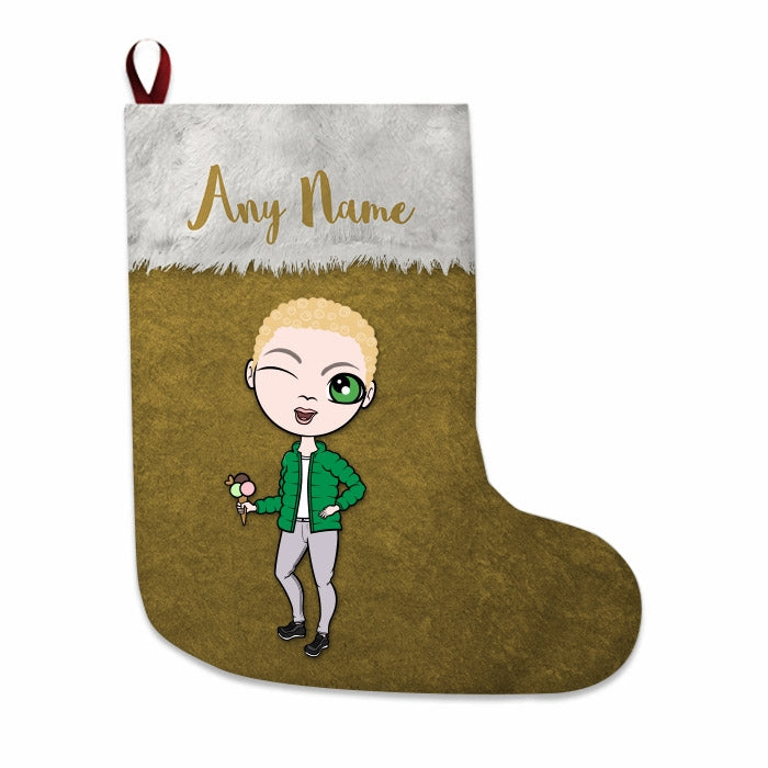 Boys Personalized Christmas Stocking - Classic Gold - Image 3