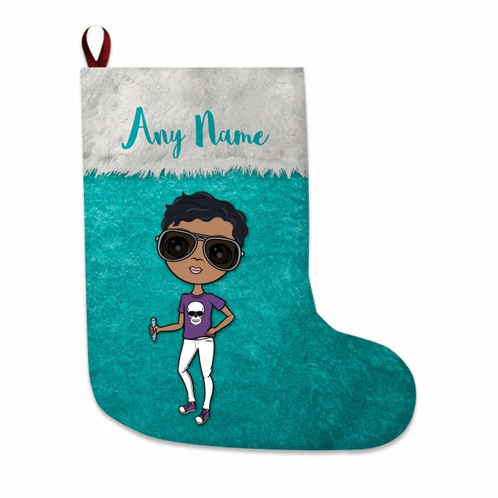 Boys Personalized Christmas Stocking - Classic Light Blue - Image 2