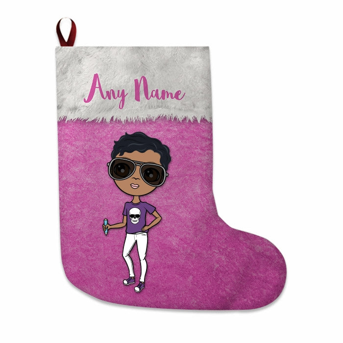 Boys Personalized Christmas Stocking - Classic Pink - Image 1