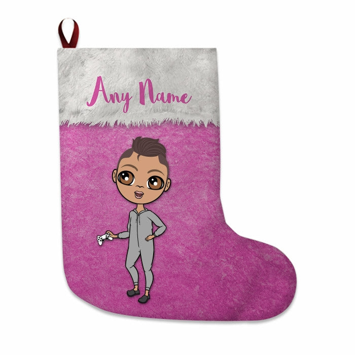 Boys Personalized Christmas Stocking - Classic Pink - Image 4