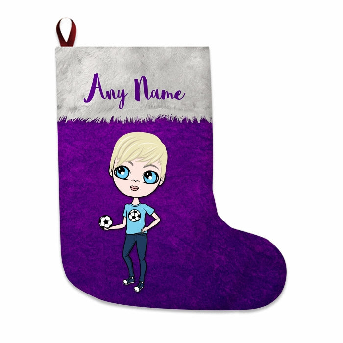 Boys Personalized Christmas Stocking - Classic Purple - Image 1