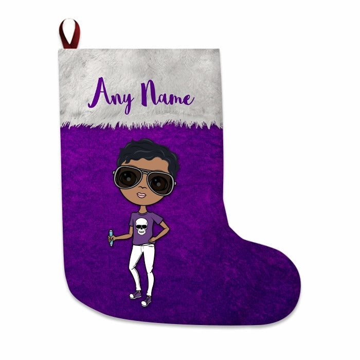 Boys Personalized Christmas Stocking - Classic Purple - Image 2