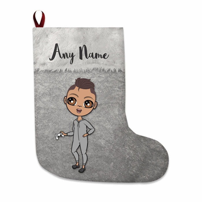 Boys Personalized Christmas Stocking - Classic Silver - Image 3