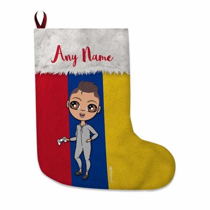 Boys Personalized Christmas Stocking - Columbian Flag - Image 1