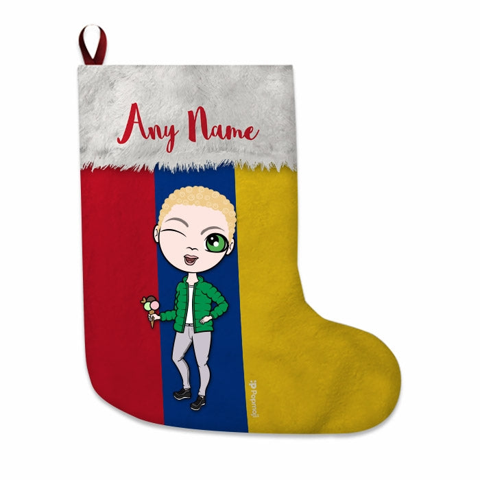 Boys Personalized Christmas Stocking - Columbian Flag - Image 4