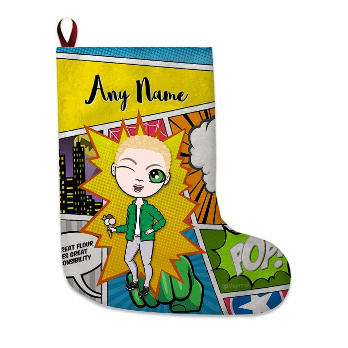 Boys Personalized Christmas Stocking - Comic Book - Image 2