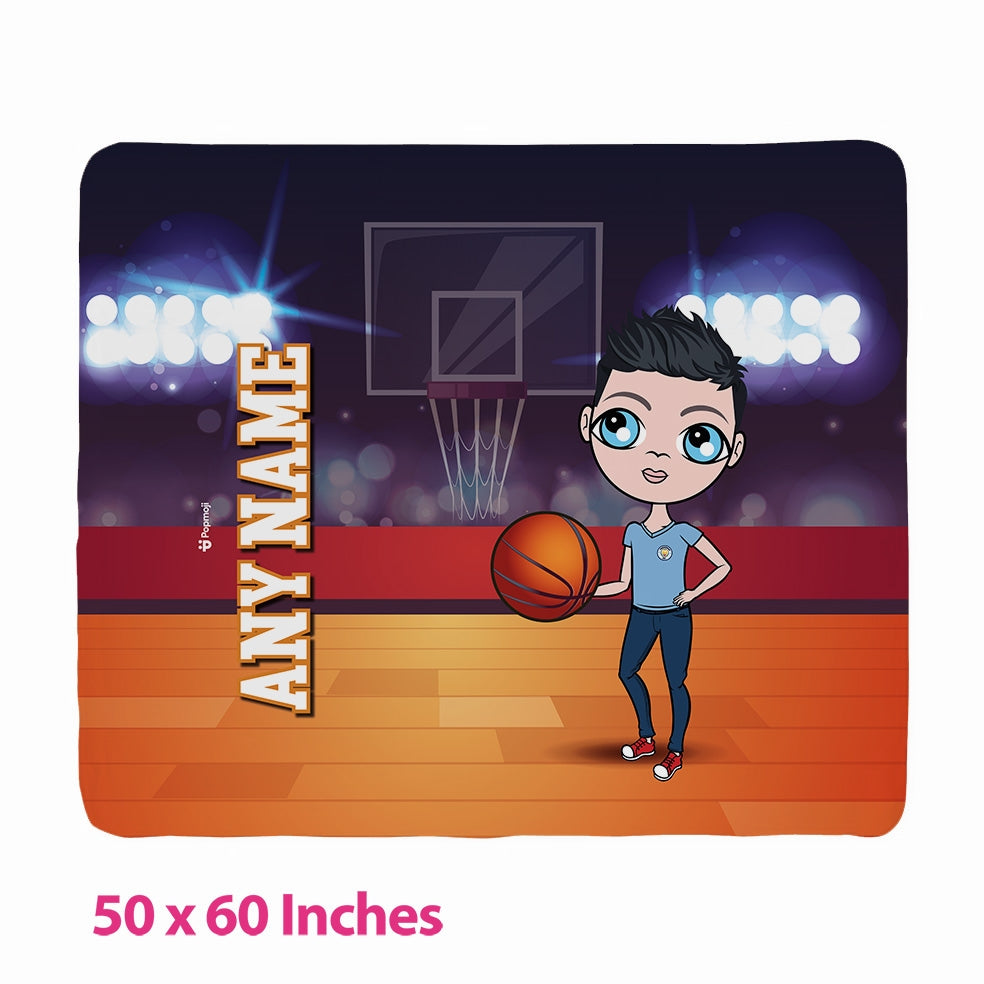 Boys Basketball Fleece Blanket - Image 2