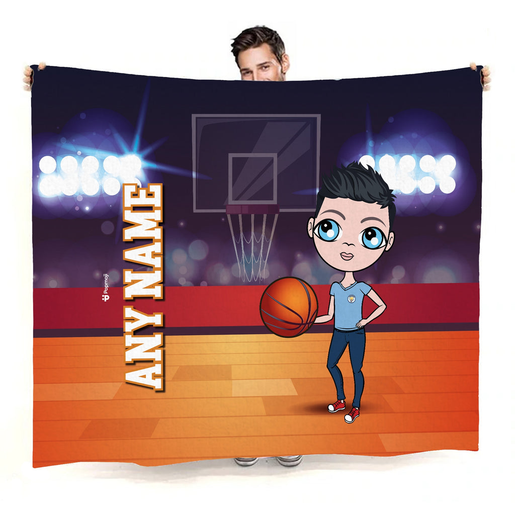 Boys Basketball Fleece Blanket - Image 1