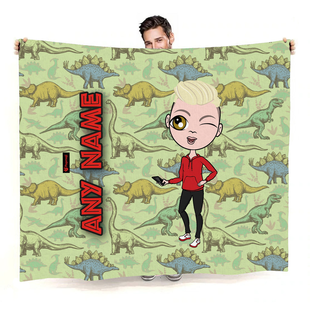 Boys Dinosaur Print Fleece Blanket - Image 4