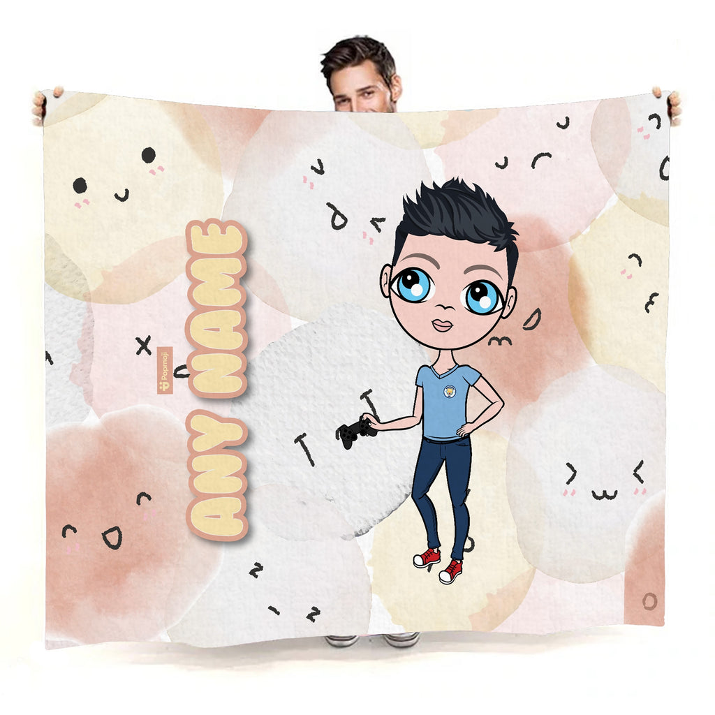 Boys Fluffy Emojis Fleece Blanket - Image 1