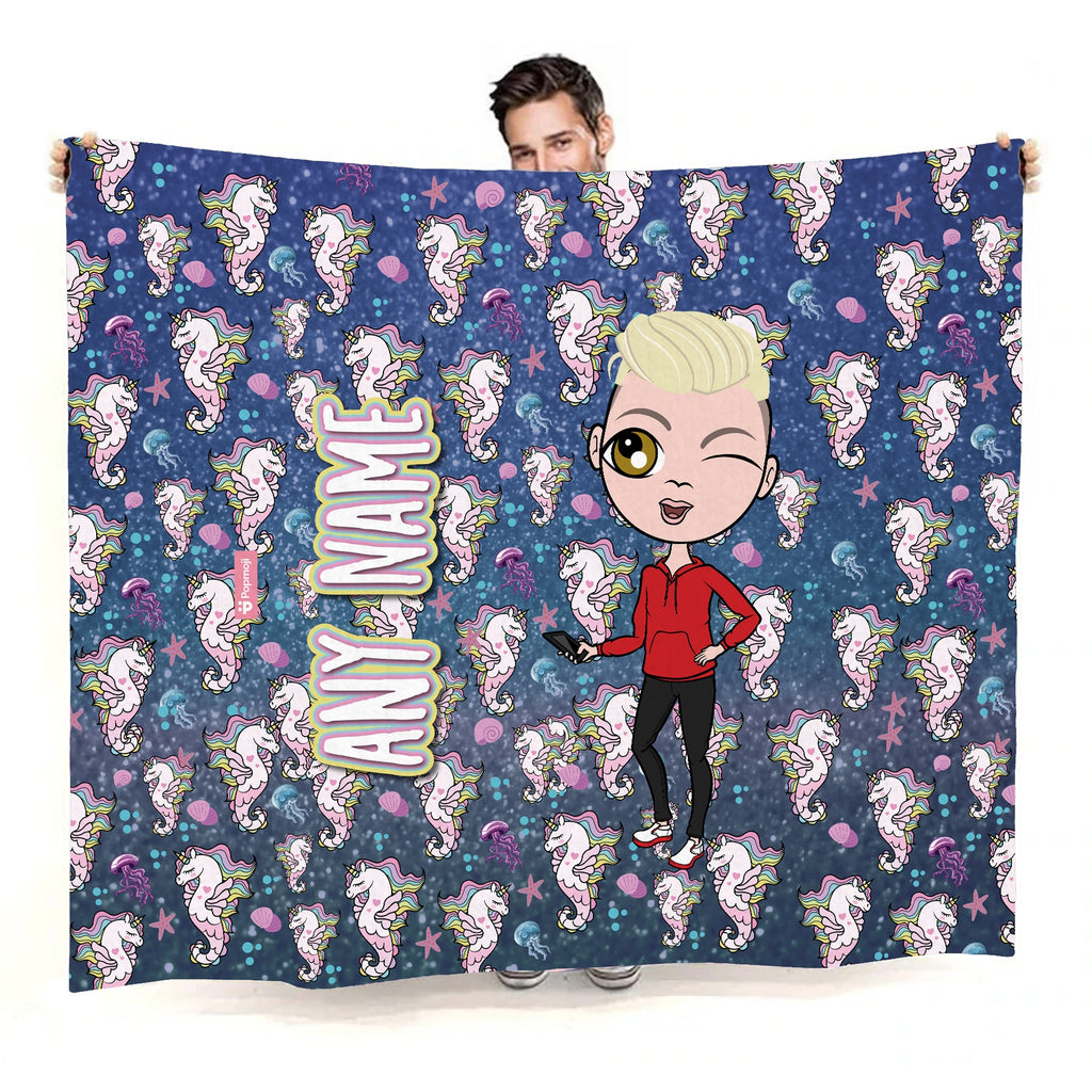 Boys Seahorses Fleece Blanket - Image 4