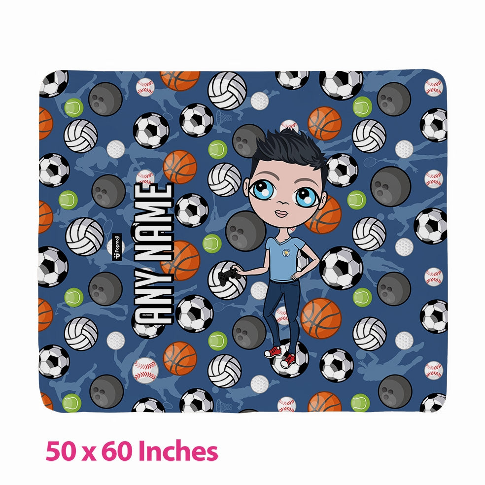 Boys Sports Print Fleece Blanket - Image 2