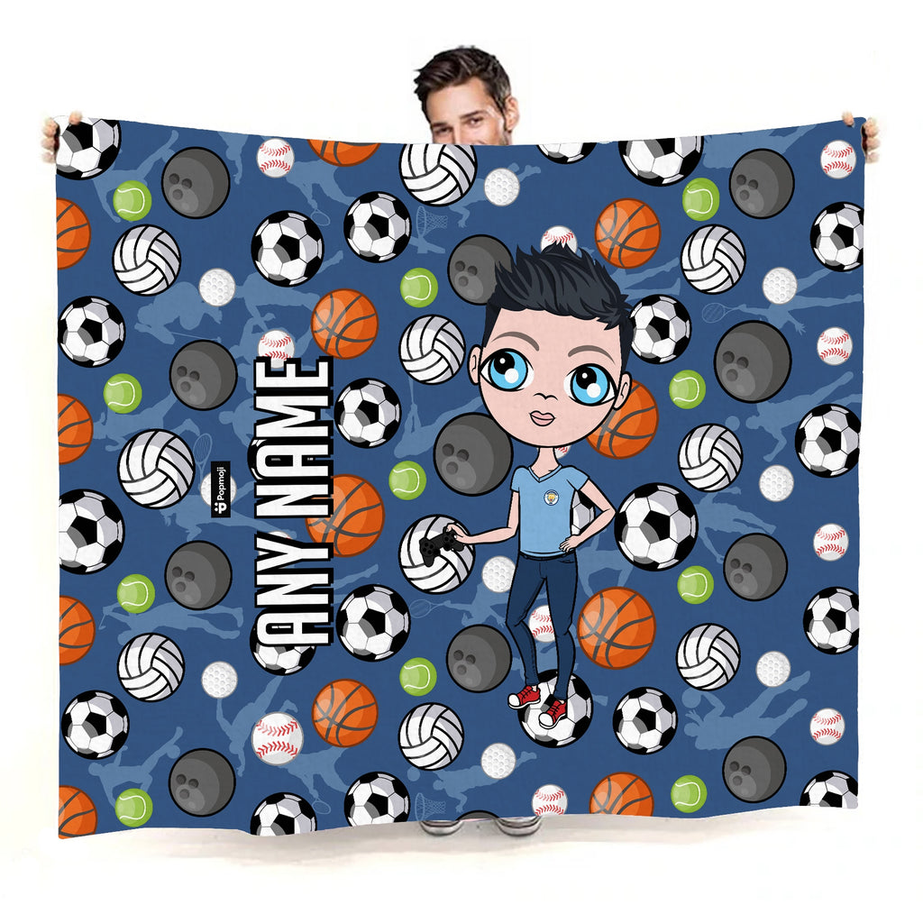 Boys Sports Print Fleece Blanket - Image 1