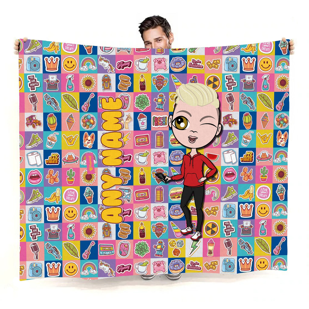 Boys Stickers Fleece Blanket - Image 4