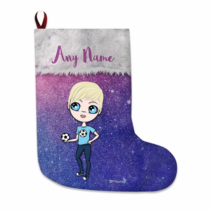 Boys Personalized Christmas Stocking - Galaxy Glitter - Image 3