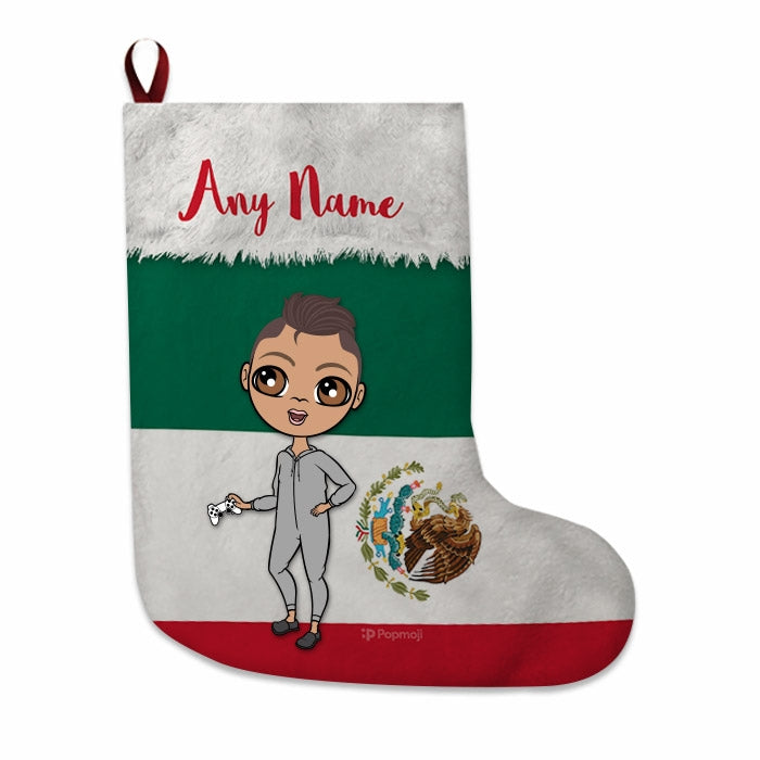 Boys Personalized Christmas Stocking - Mexican Flag - Image 1
