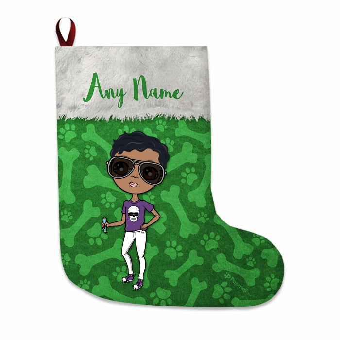 Boys Personalized Christmas Stocking - Bones Pattern - Image 2