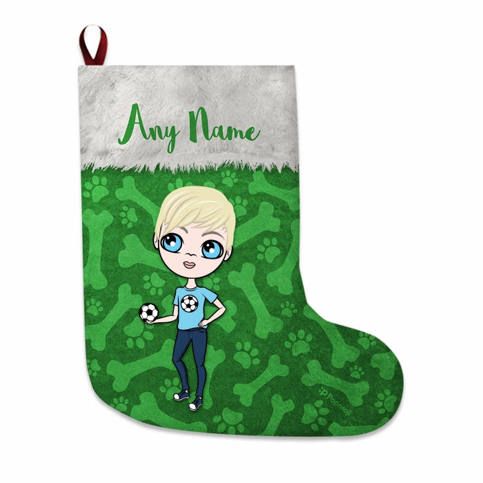 Boys Personalized Christmas Stocking - Bones Pattern - Image 4