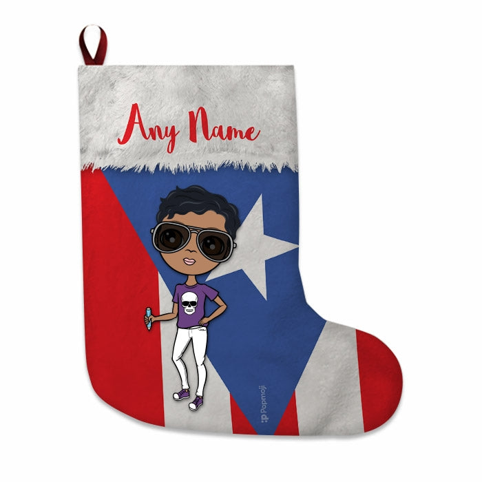 Boys Personalized Christmas Stocking - Puerto Rican Flag - Image 2