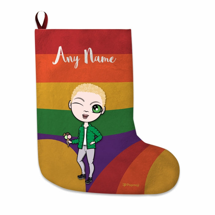 Boys Personalized Christmas Stocking - Rainbow - Image 1