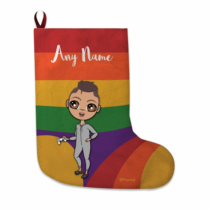 Boys Personalized Christmas Stocking - Rainbow - Image 3