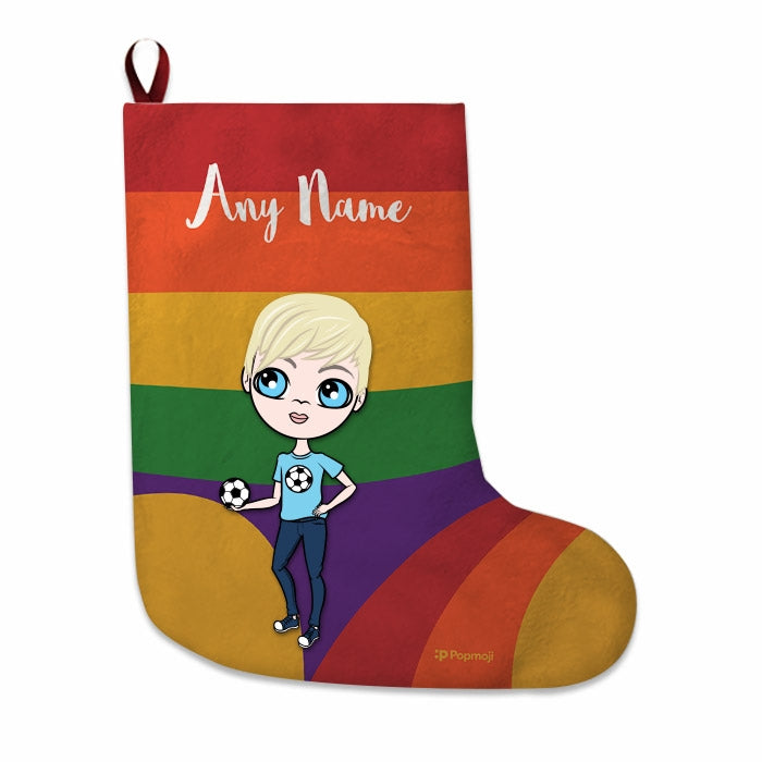 Boys Personalized Christmas Stocking - Rainbow - Image 4