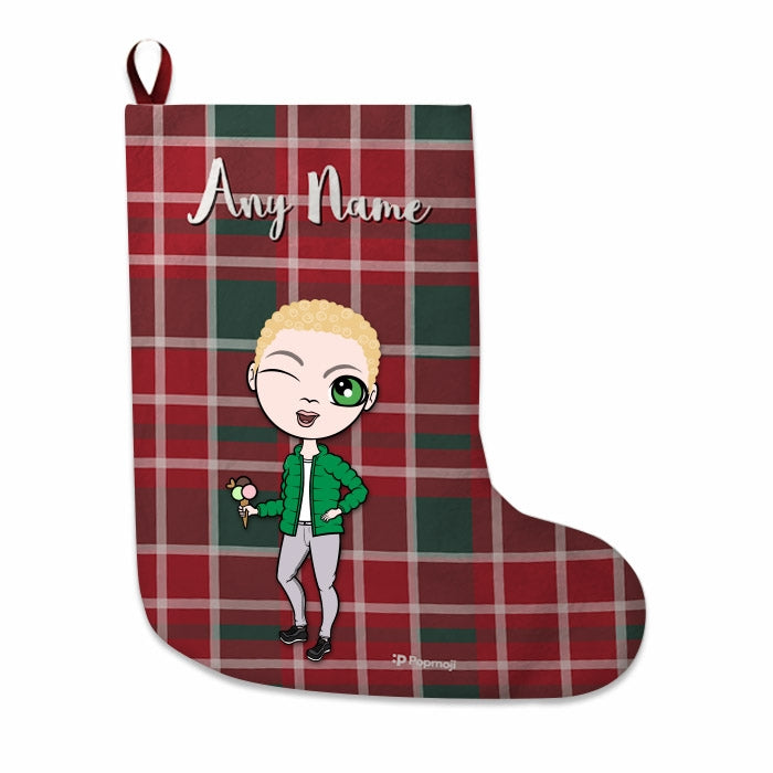 Boys Personalized Christmas Stocking - Tartan - Image 1