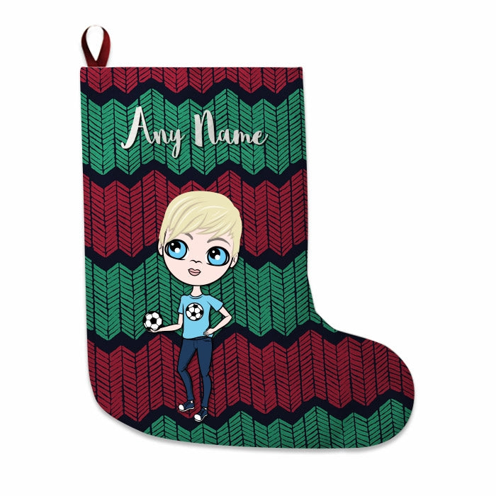 Boys Personalized Christmas Stocking - Zig Zags - Image 2