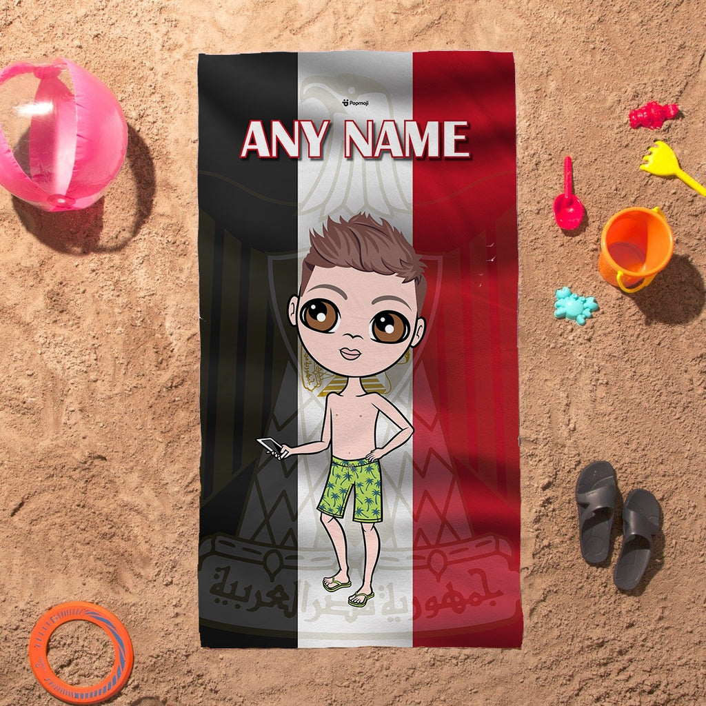 Jnr Boys Egypt Flag Beach Towel - Image 3