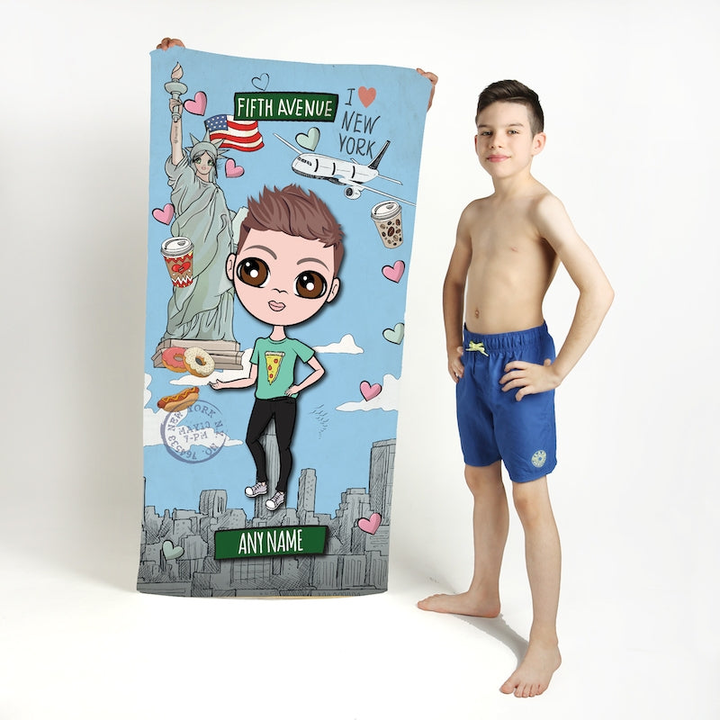 Jnr Boys Love NY Beach Towel - Image 1