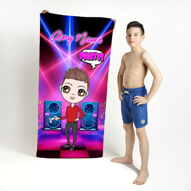 Jnr Boys Nightclub Vibes Beach Towel - Image 1