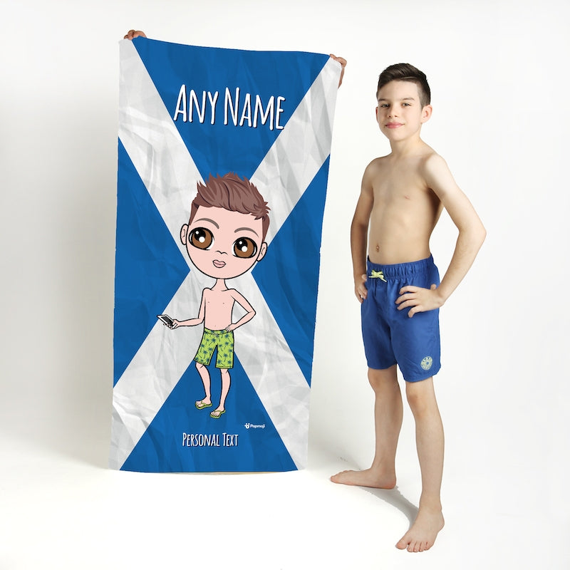 Jnr Boys Scottish Flag Beach Towel - Image 2