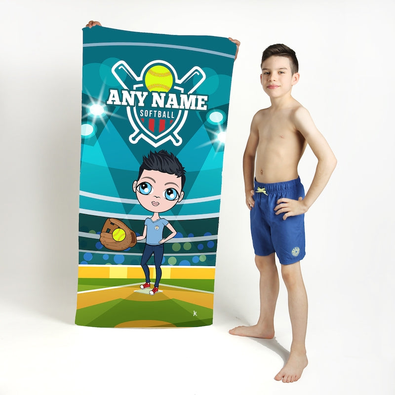 Jnr Boys Softball Beach Towel - Image 1