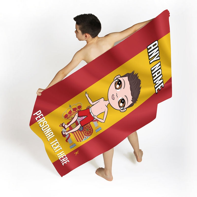 Jnr Boys Spanish Flag Beach Towel - Image 2