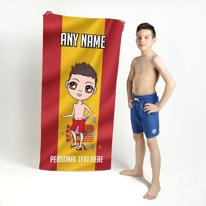Jnr Boys Spanish Flag Beach Towel - Image 1