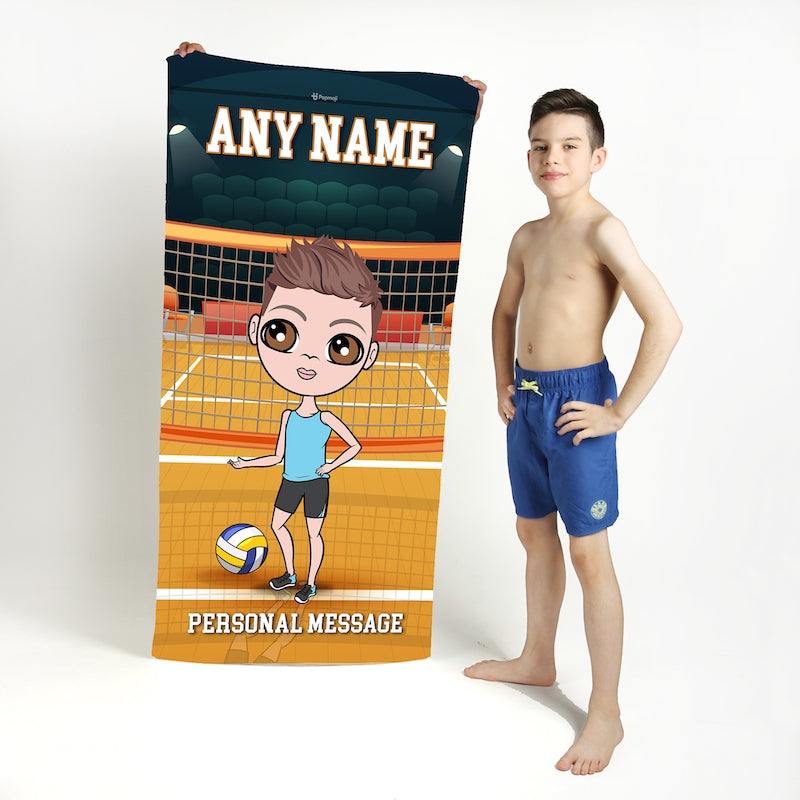 Jnr Boys Personalized Volleyball Beach Towel - Image 1