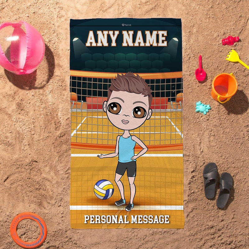 Jnr Boys Personalized Volleyball Beach Towel - Image 2
