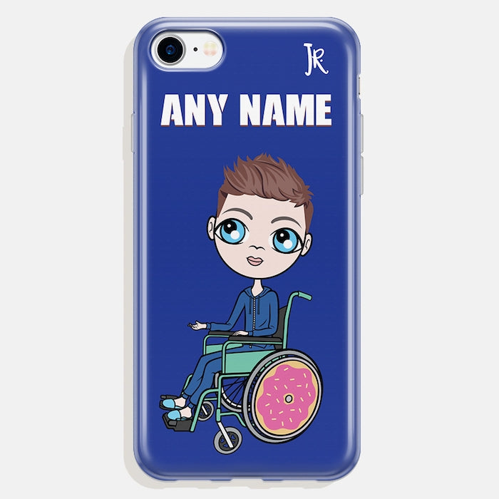 Jnr Boys Wheelchair Personalized Blue Phone Case - Image 2