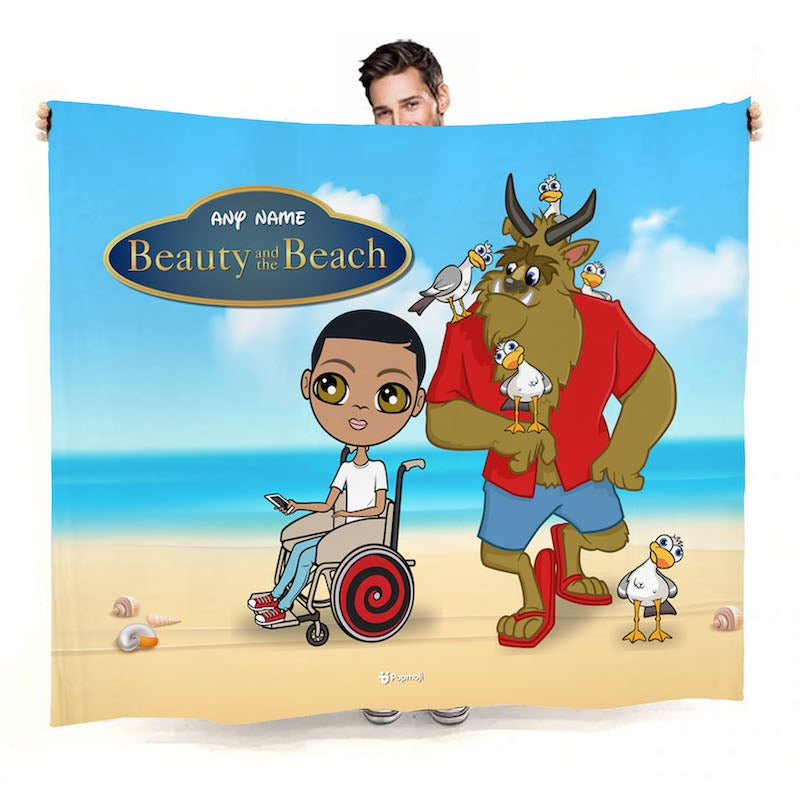 Boys Beauty and The Beach Wheelchair Fleece Blanket - Image 1