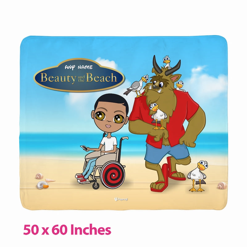 Boys Beauty and The Beach Wheelchair Fleece Blanket - Image 2