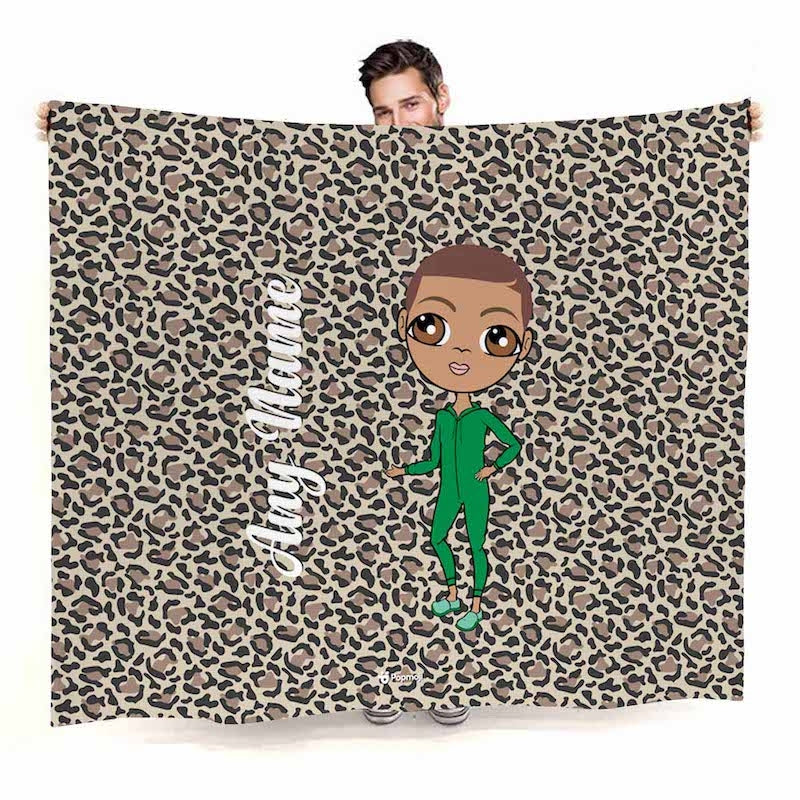 Boys Leopard Print Fleece Blanket - Image 1