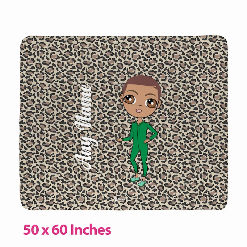 Boys Leopard Print Fleece Blanket - Image 2