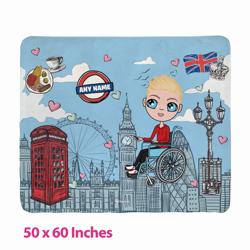 Boys Love London Wheelchair Fleece Blanket - Image 3