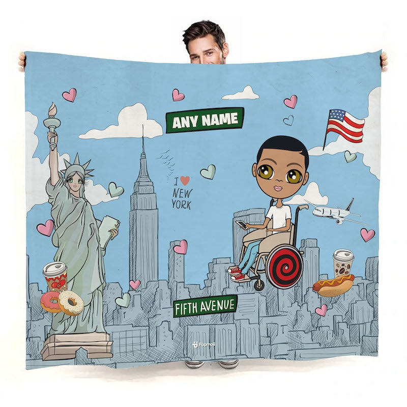 Boys Love NY Wheelchair Fleece Blanket - Image 1