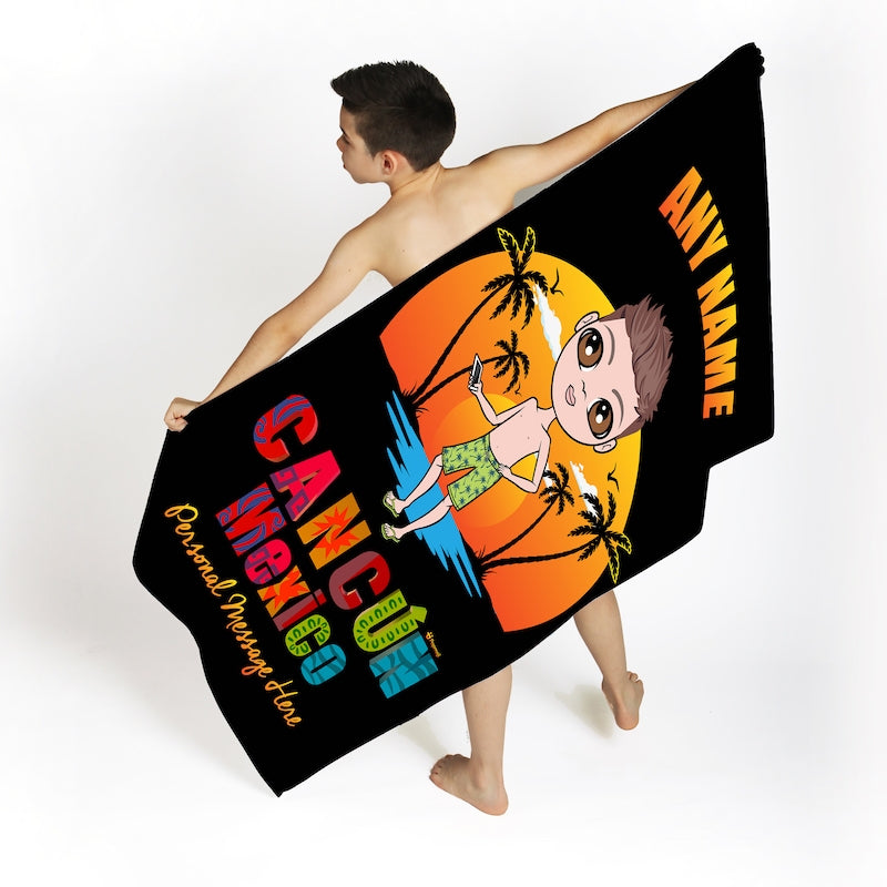 Jnr Boys Cancun Mexico Sunset Beach Towel - Image 2