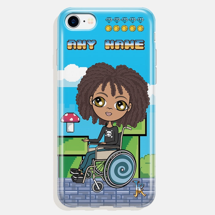 Jnr Boys Wheelchair Personalized Craft Blocks Phone Case - Image 2